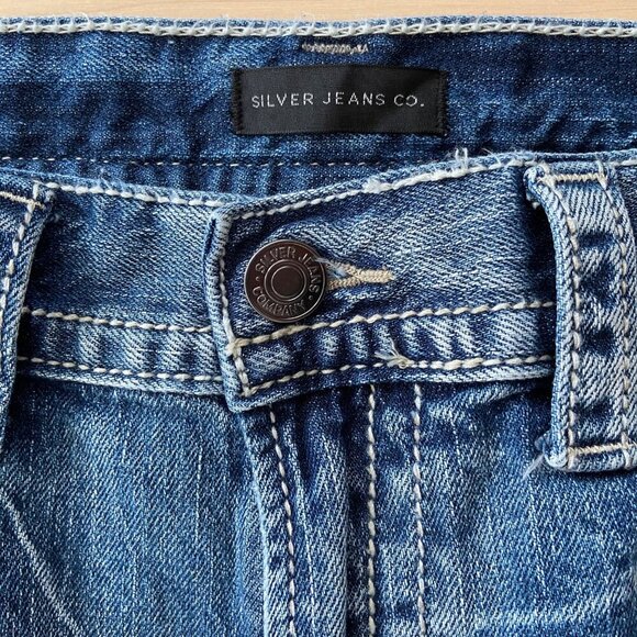 Silver Jeans Co. Eddie Mens relaxed fit lightweight Denim Jeans size 36 raw hems - Picture 3 of 10